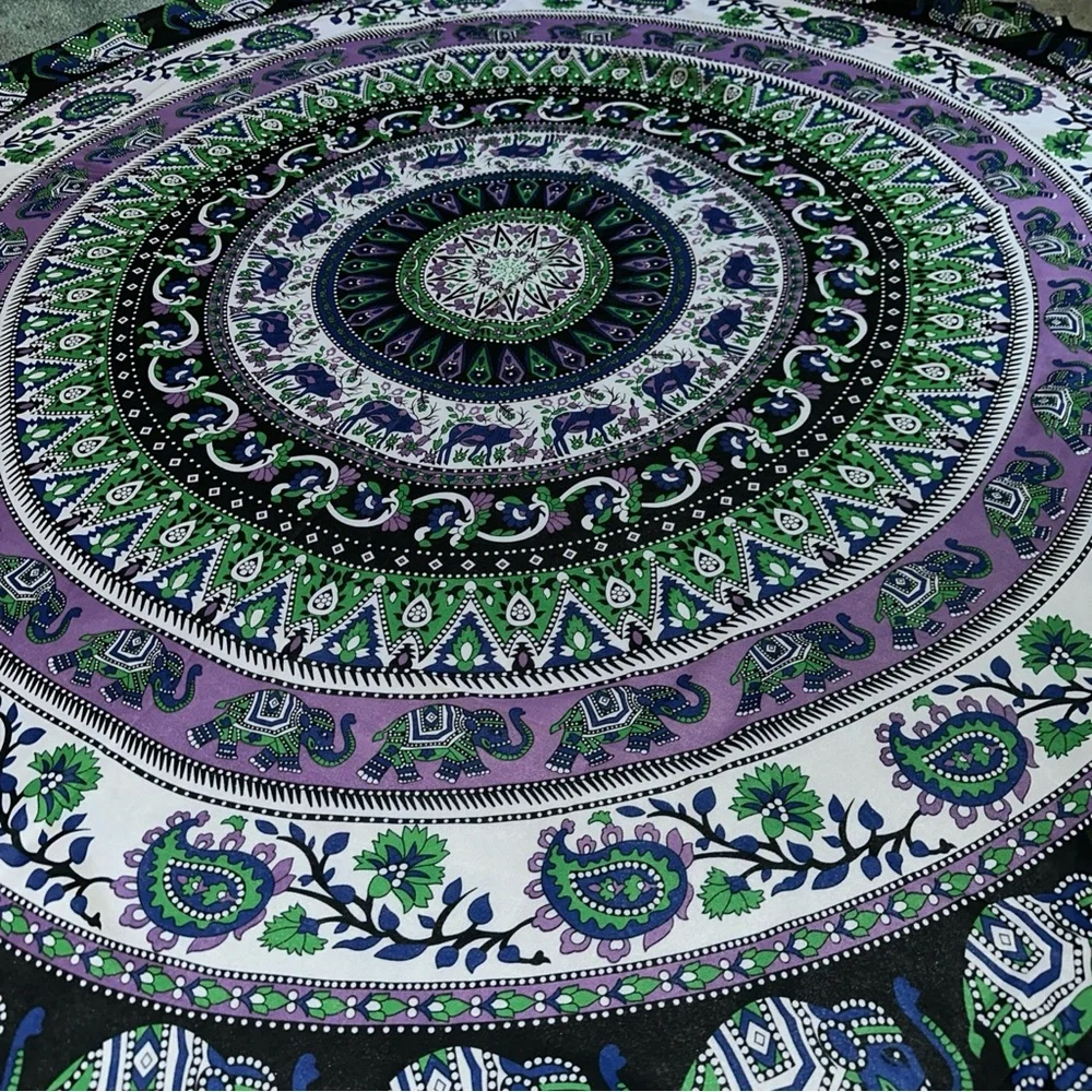 Tapestry Mandala Boho Beach Throw Blanket Table Cover Wall Decor Round